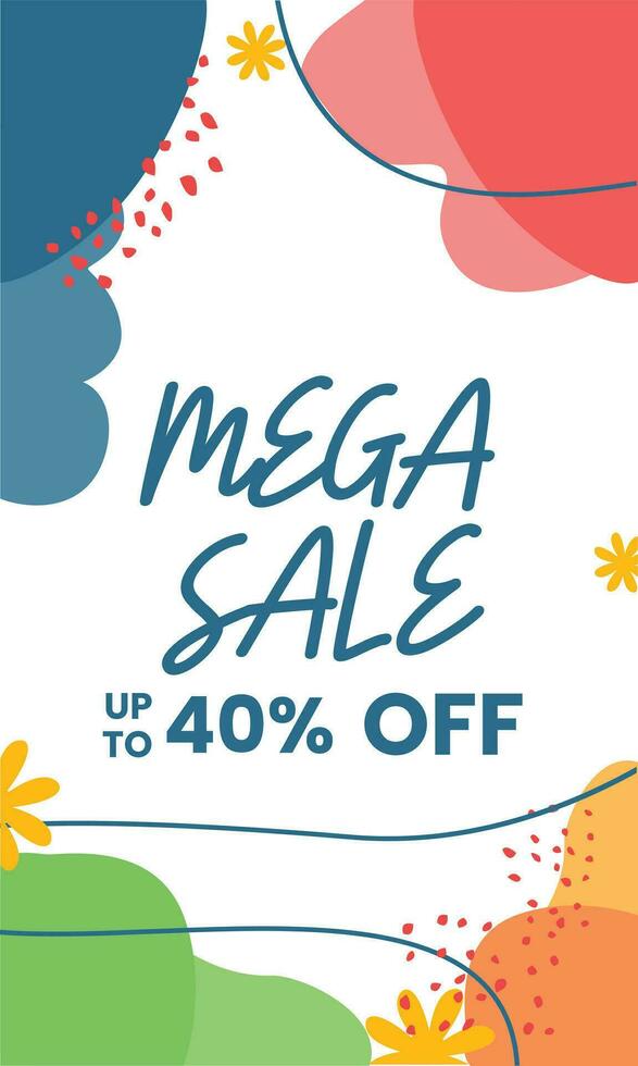 mega sale minimalist square banner template. Suitable for social media posts, flyer,backgroud and web internet ads vector