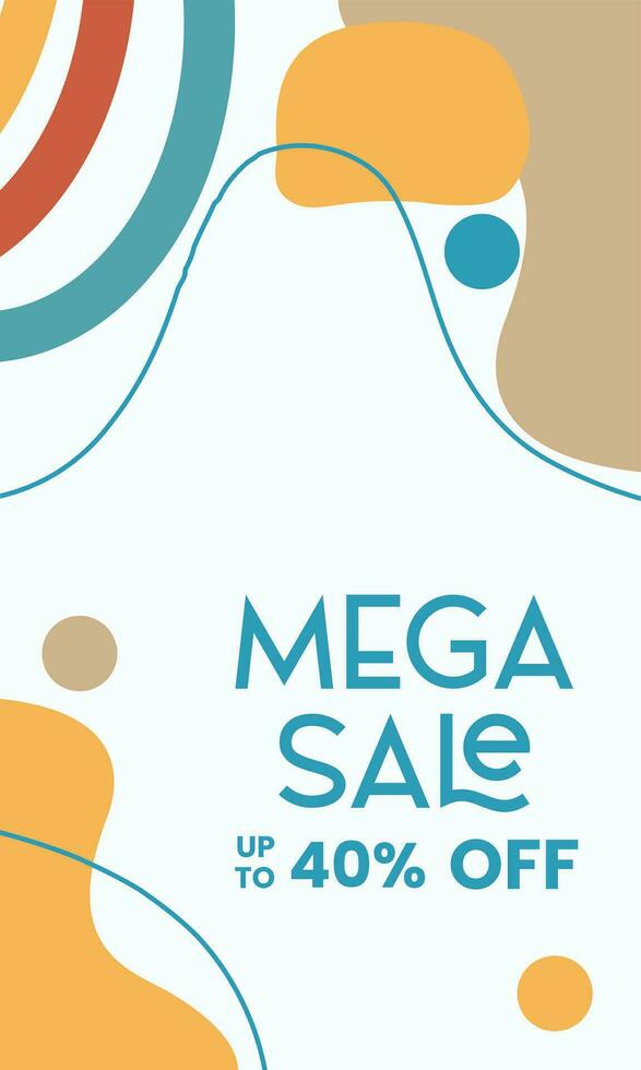 mega sale minimalist square banner template. Suitable for social media posts, flyer,backgroud and web internet ads vector