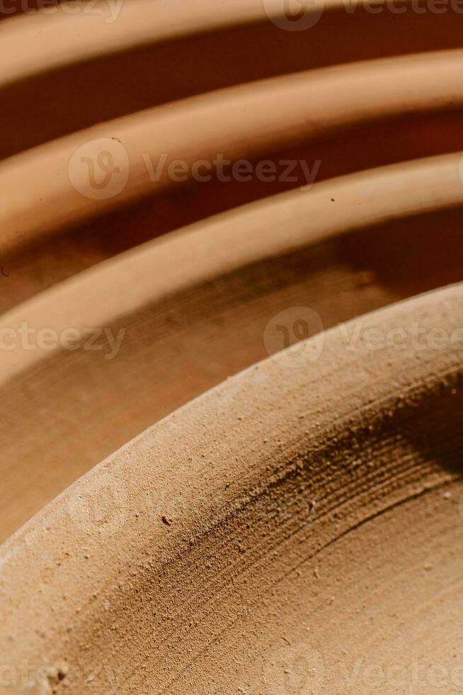 Abstract background and texture of terracotta plates. photo