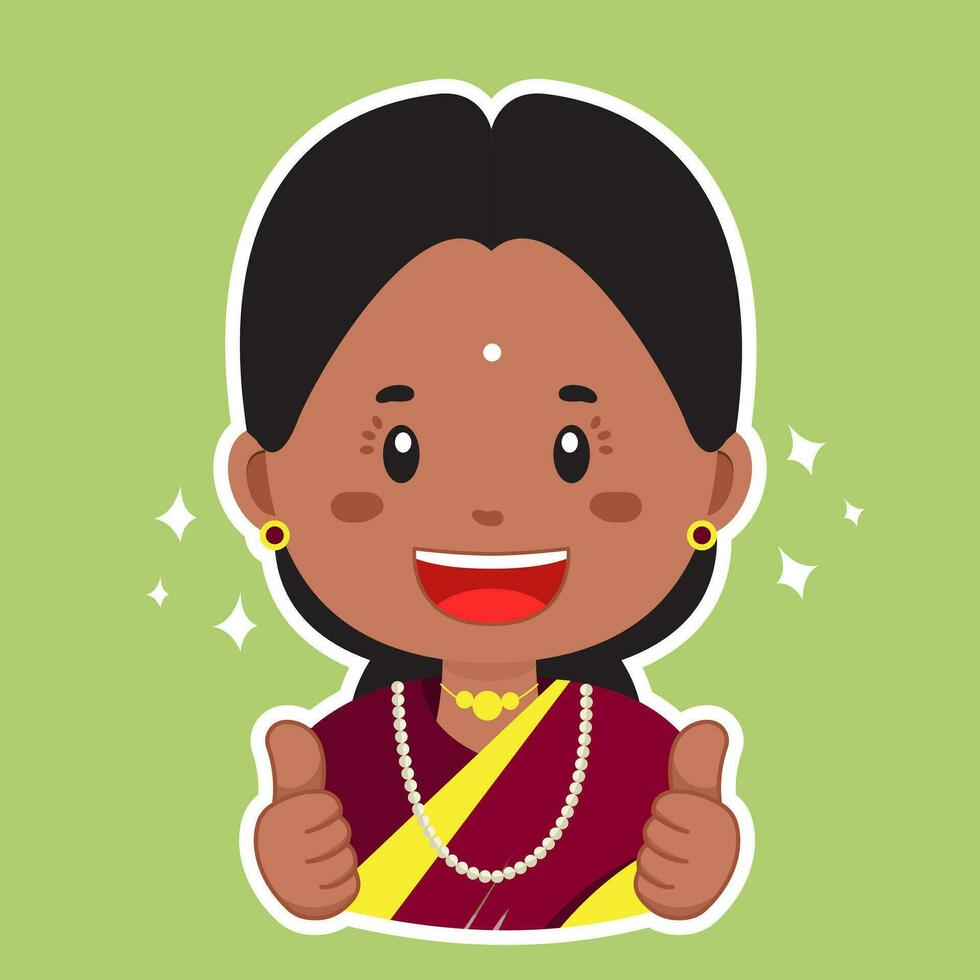 Happy Indian Character Sticker vector