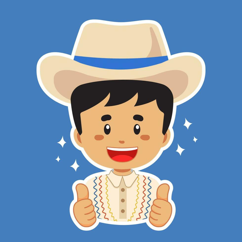 Happy Honduras Character Sticker vector