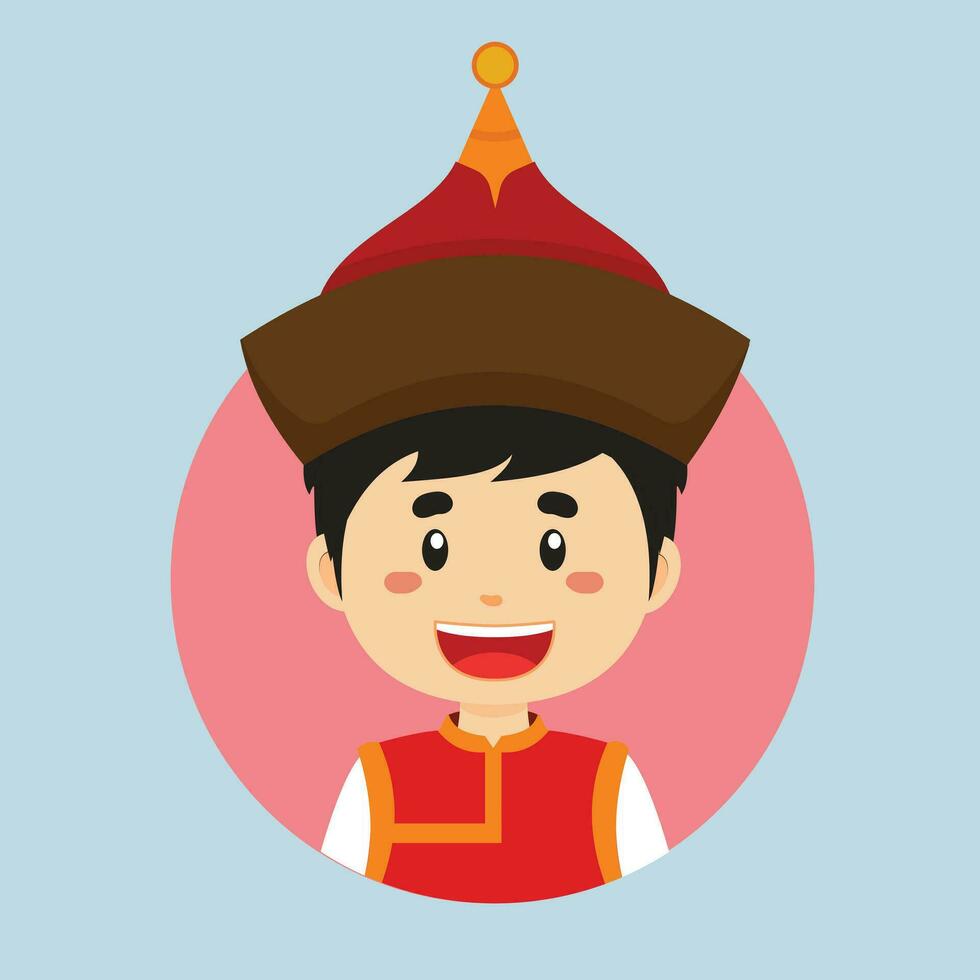 Avatar of a Mongolia Character vector