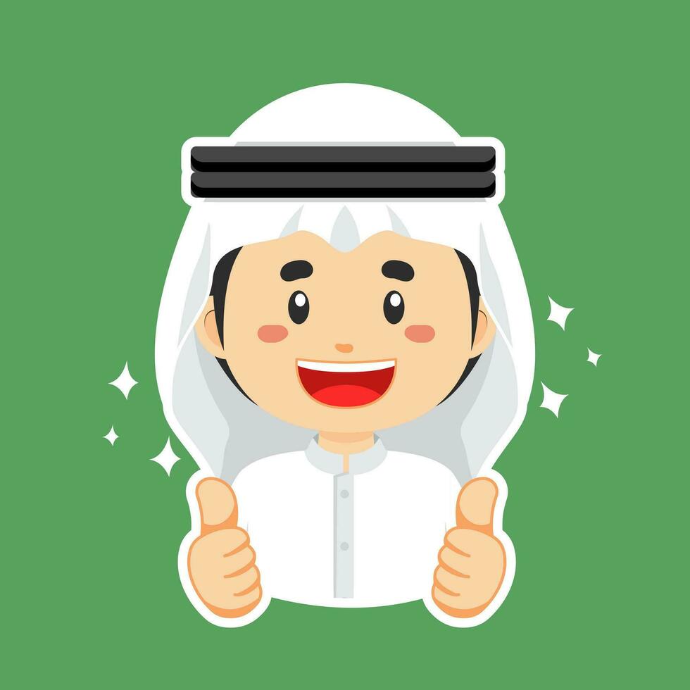 Happy Bahrain Character Sticker vector