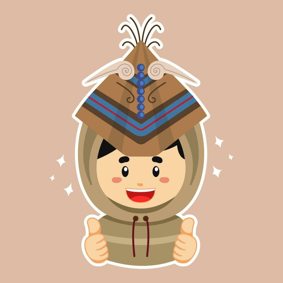 Happy Aleuts Character Sticker vector