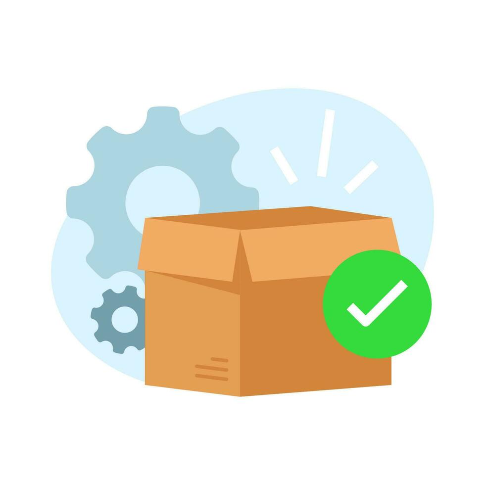 order has been received, product is currently being packaged, in process concept illustration flat design vector eps10. modern graphic element for landing page ui, infographic, icon
