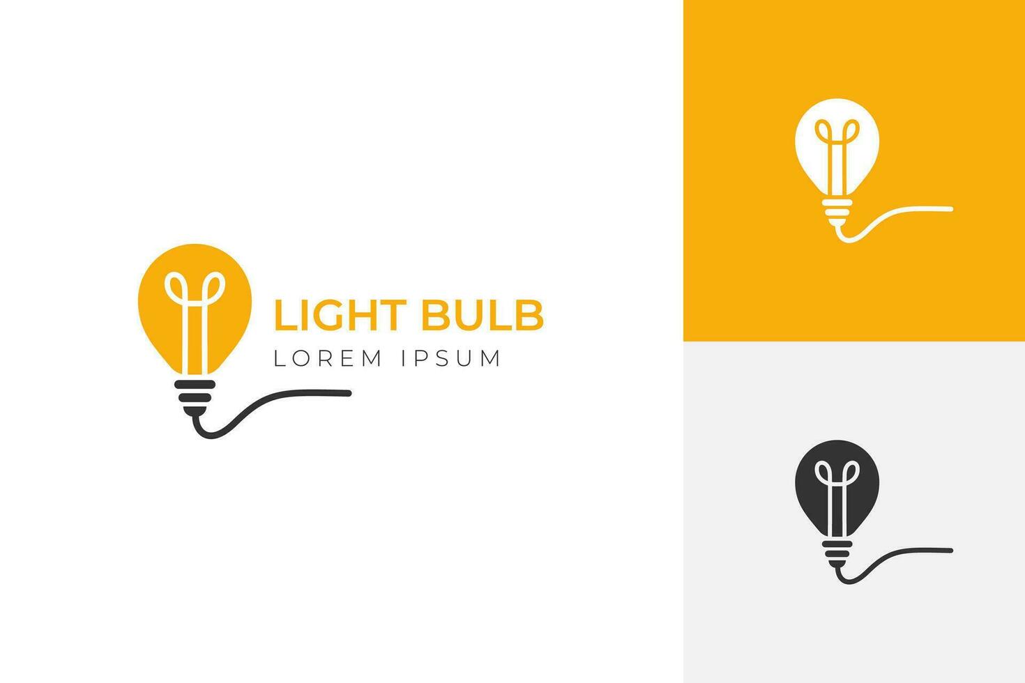 moderno logos de ligero bulbo tecnología creativo idea gráfico elemento, vector lámpara eléctrico brillar logo diseño