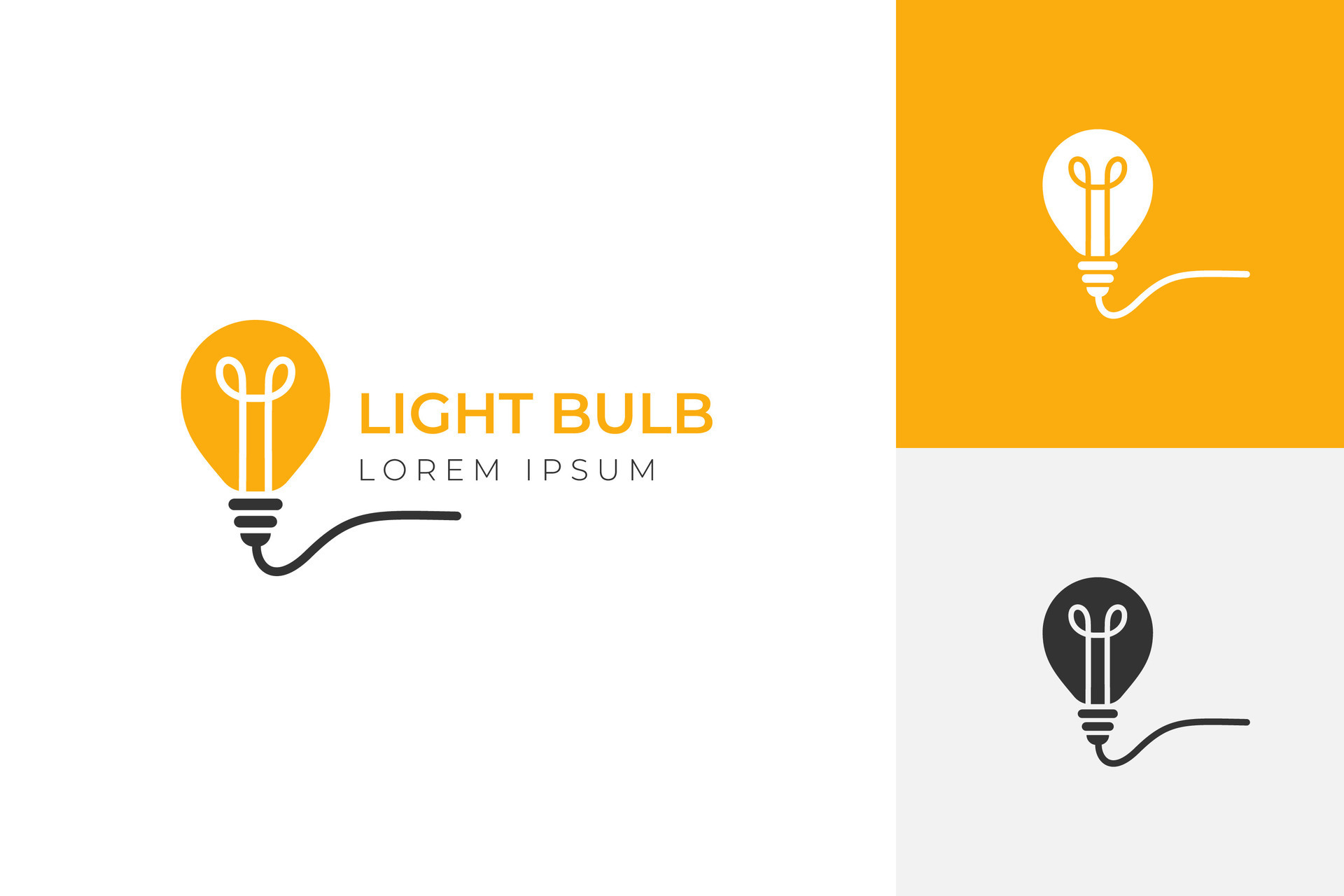 modern logos of light bulb tech creative idea graphic element, vector