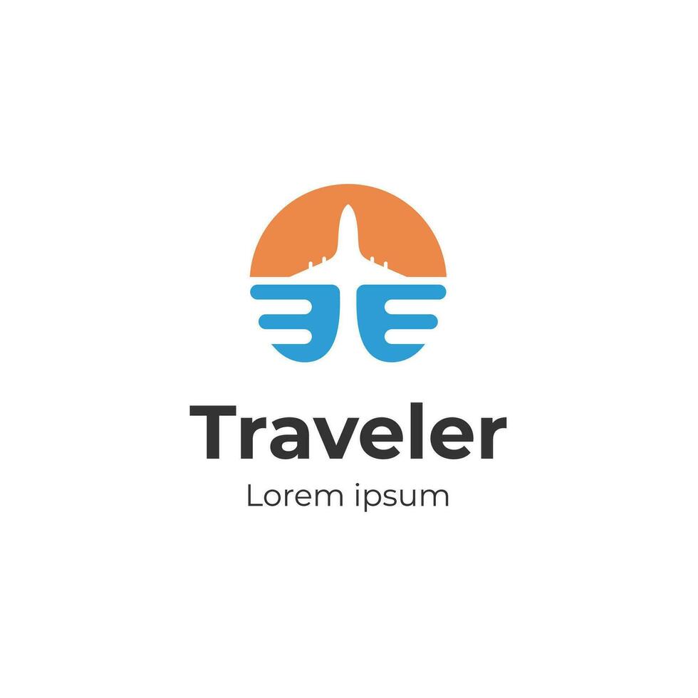 Air travel logo icon design with airplane element for travel agency, transport, logistics delivery logo design vector