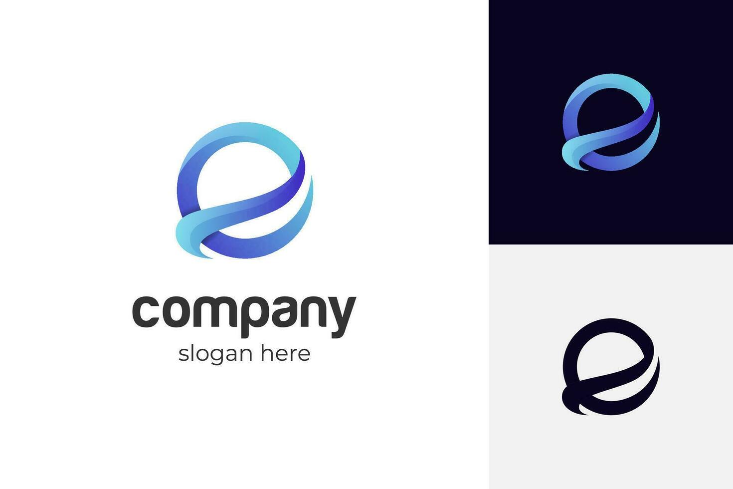 abstract letter e circle Wave logo icon design, graphic element illustration vector