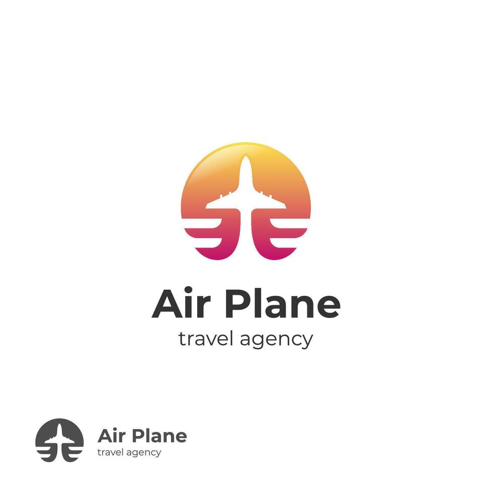 aire viaje logo icono diseño con avión elemento para viaje agencia, transporte, logística entrega logo diseño vector