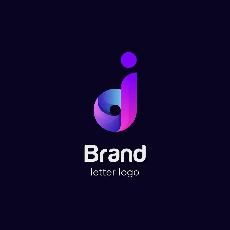 initial letter di lowercase logo icon design for brand technology vector