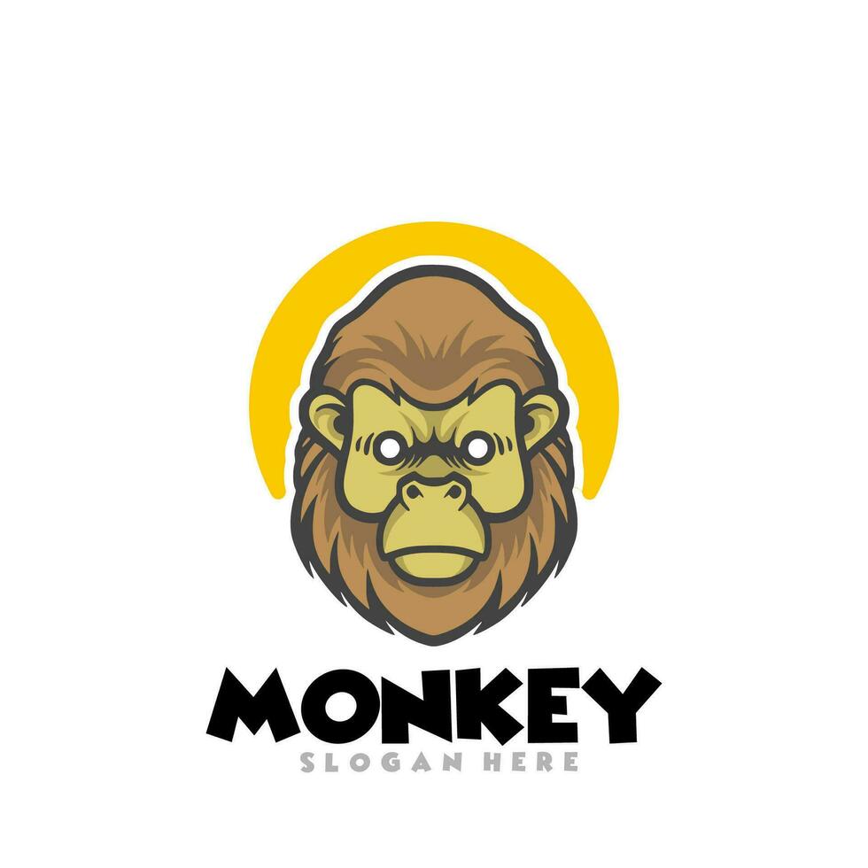 Monkey cartoon logo vector