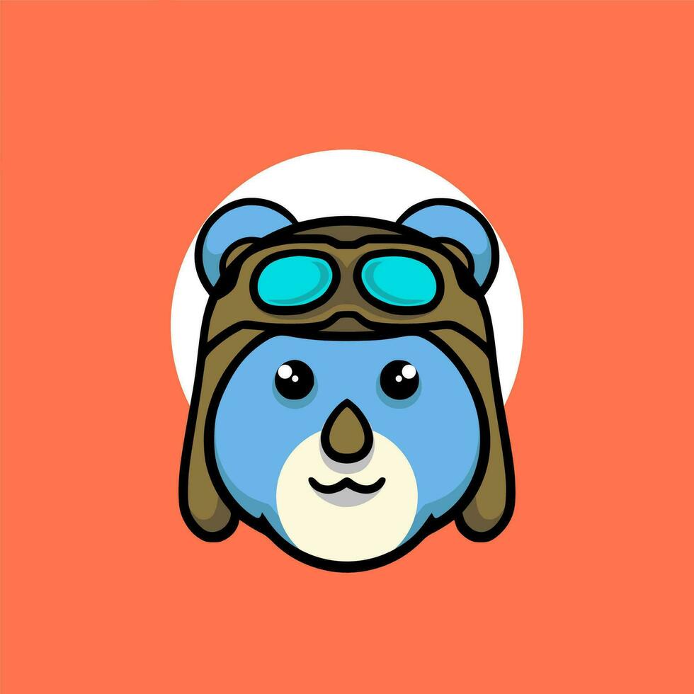 Koala pilot mascot logo vector