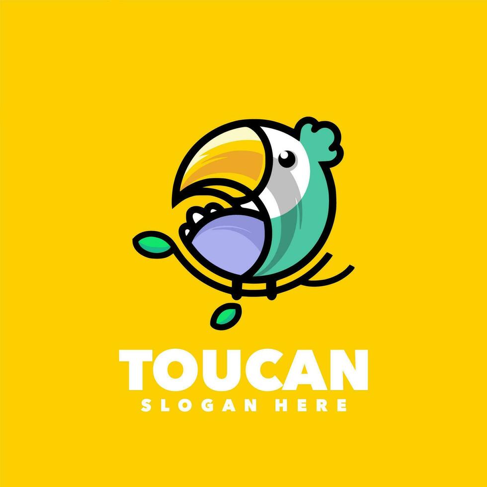 Toucan line simple logo vector