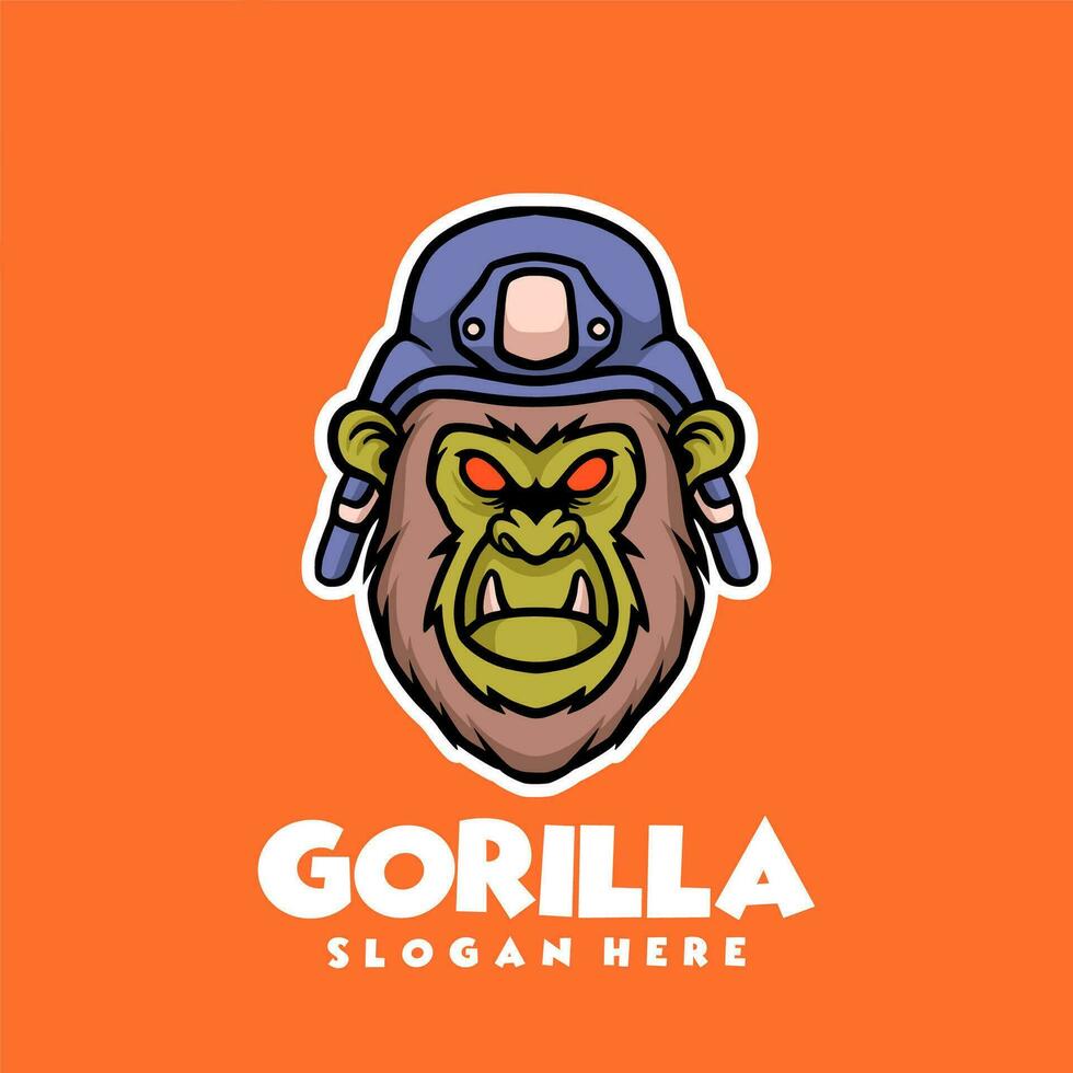 Helemeted gorilla logo vector