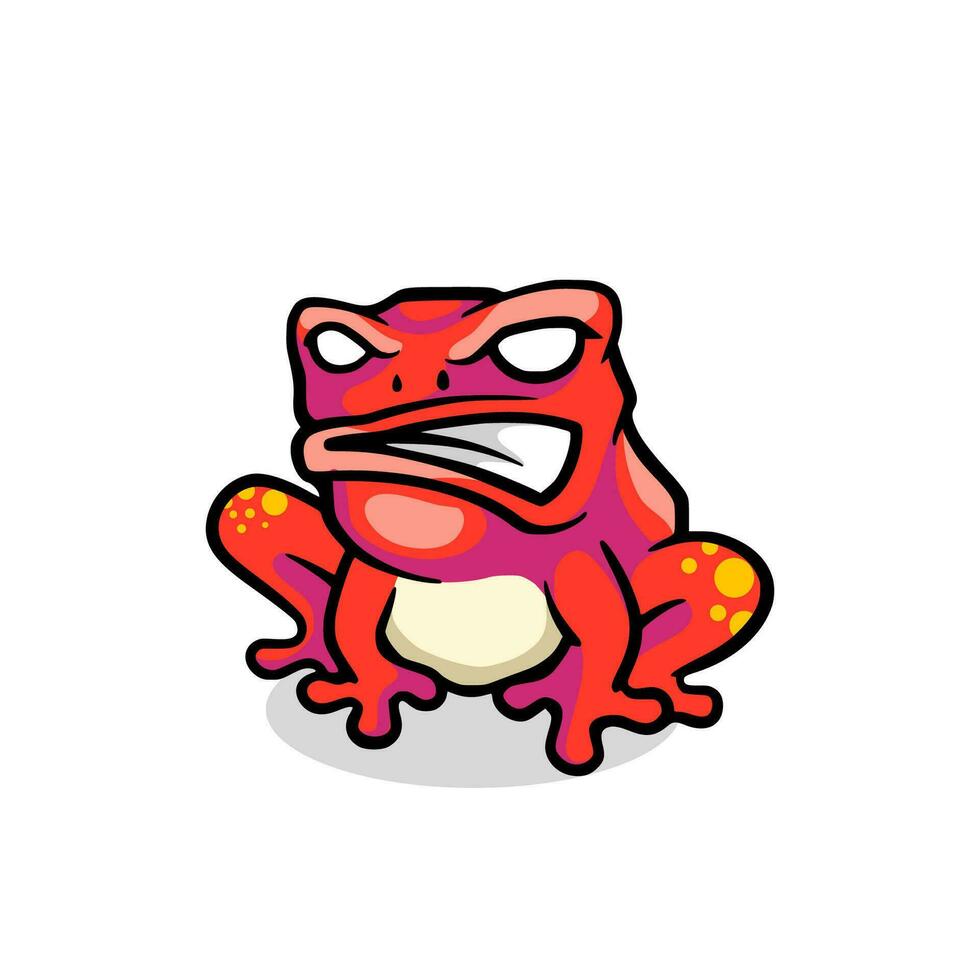 Frog angry mascot vector