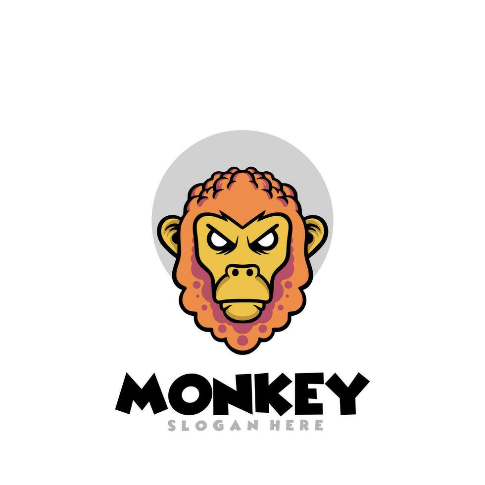 Monkey cartoon logo vector