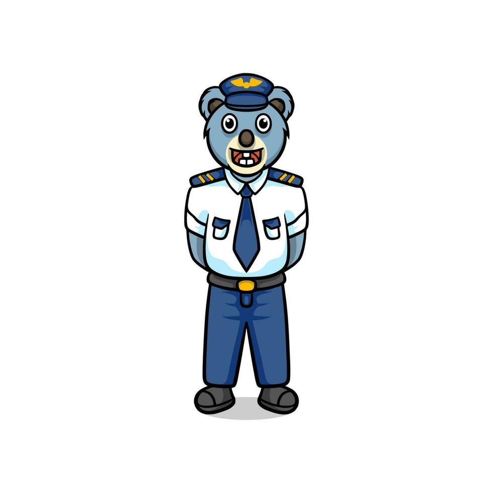 Koala pilot mascot vector