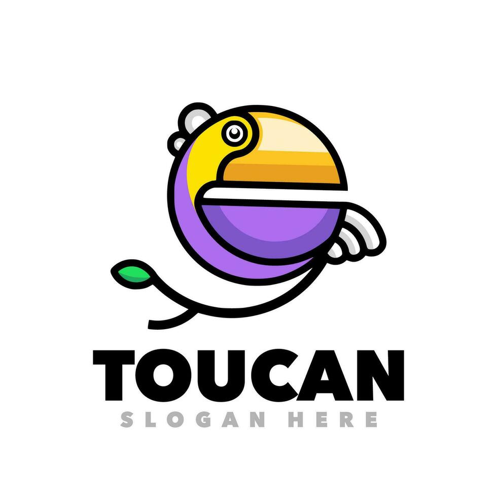 tucán pájaro sencillo mascota logo vector