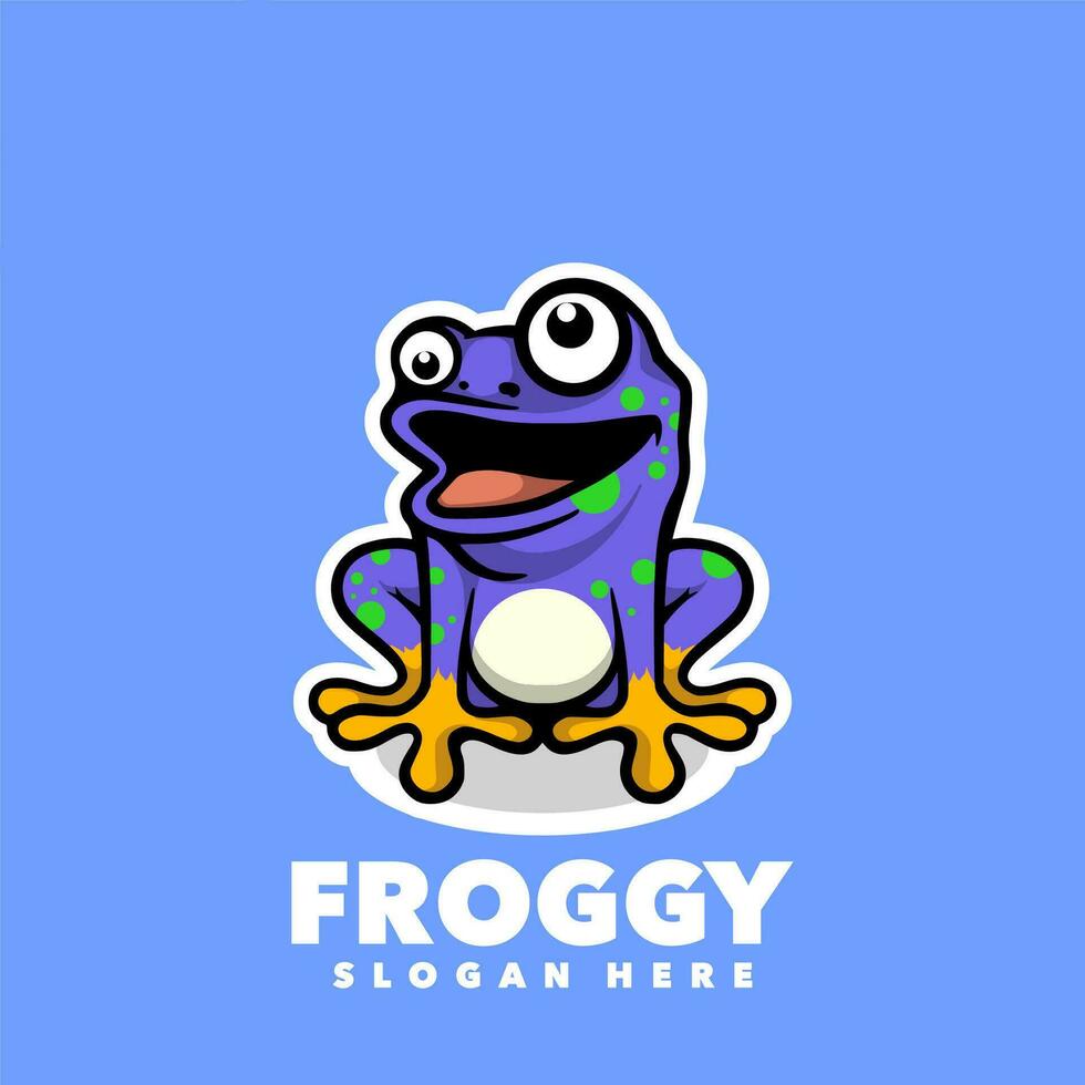 Frog purple cartoon vector
