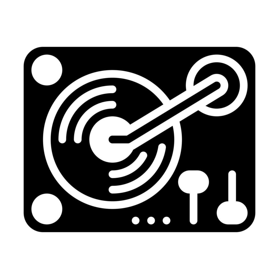 Turntable Glyph Icon. Perfect for Graphic Design, Mobile, UI, and Web Masterpieces vector