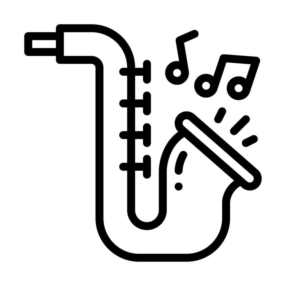 saxophone line style icon, vector icon can be used for mobile, ui, web