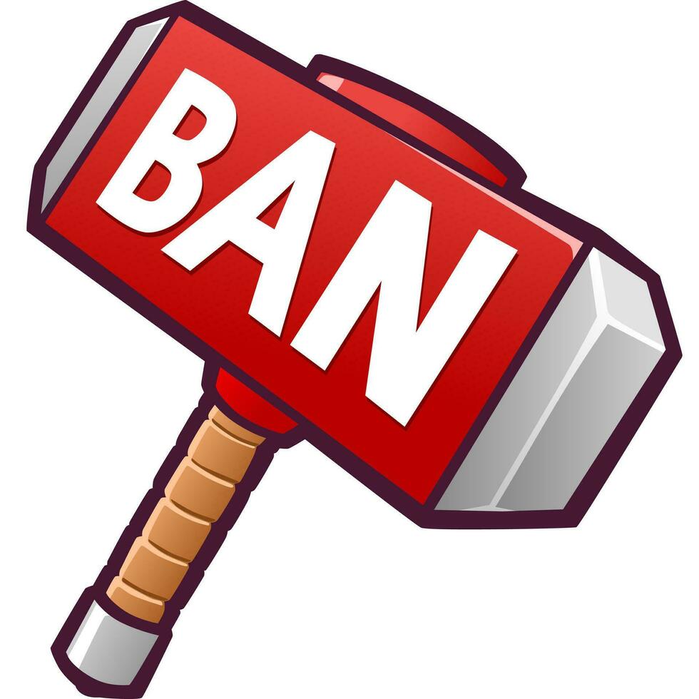 Red Hammer with Word Ban vector