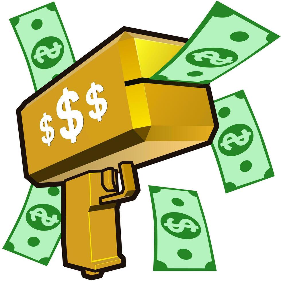 Golden Money Gun Emote vector