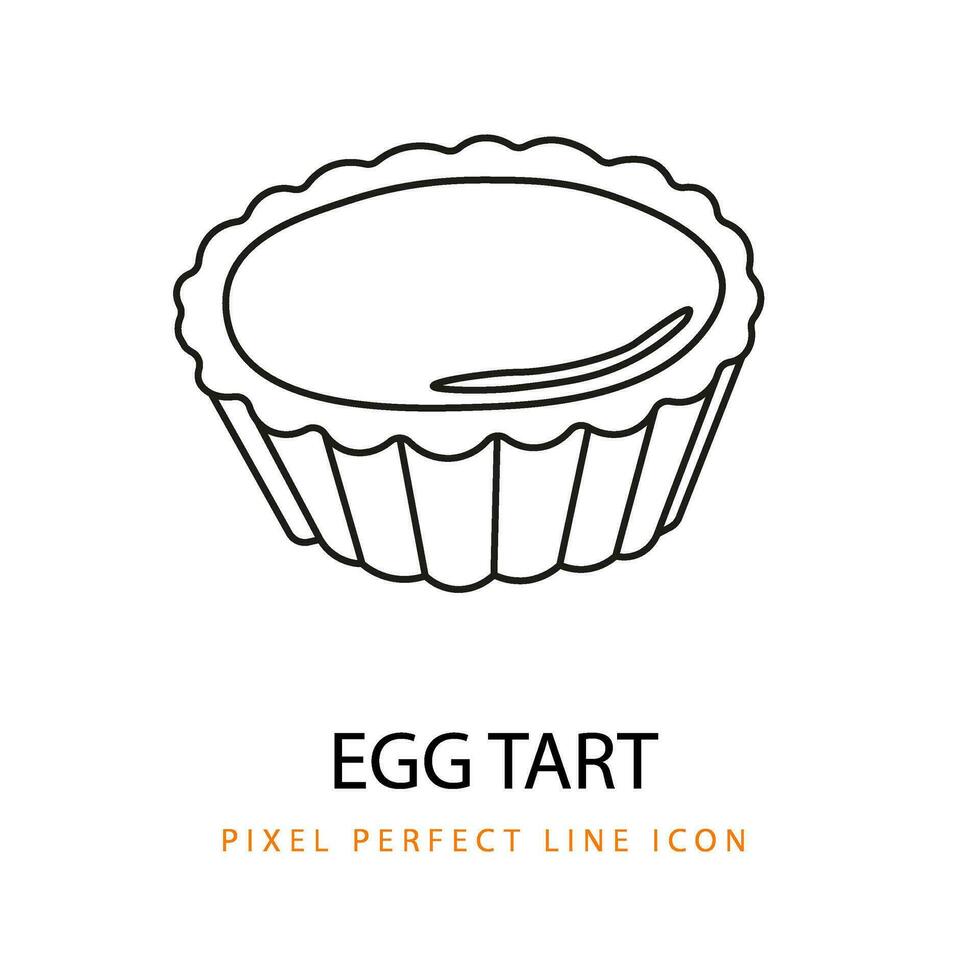 Egg Tart Pastry Vector Line Art PNG SVG Icon Illustration Coloring Page
