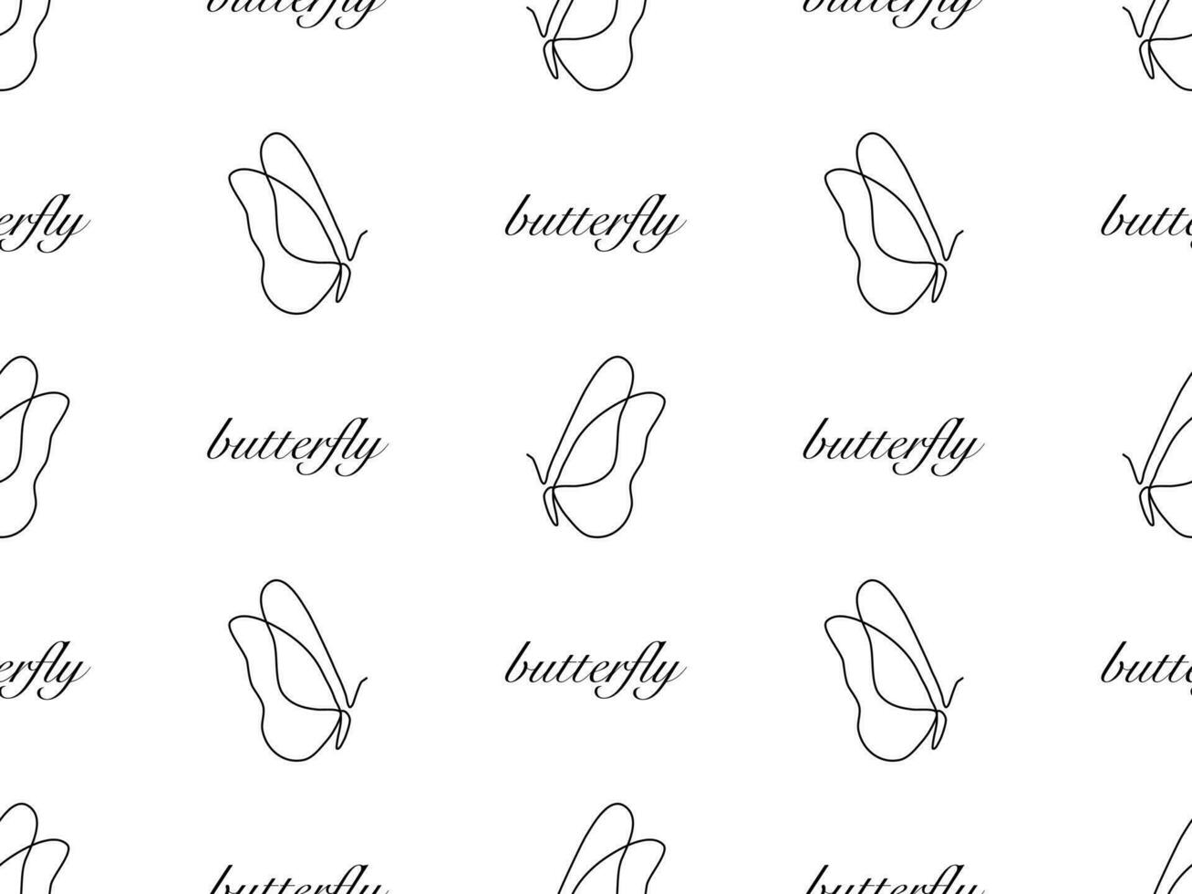 Butterfly cartoon character seamless pattern on white background vector
