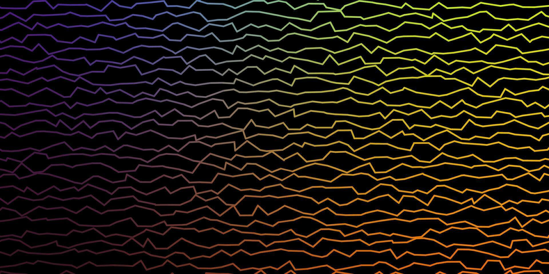 Fondo de vector multicolor oscuro con líneas dobladas.