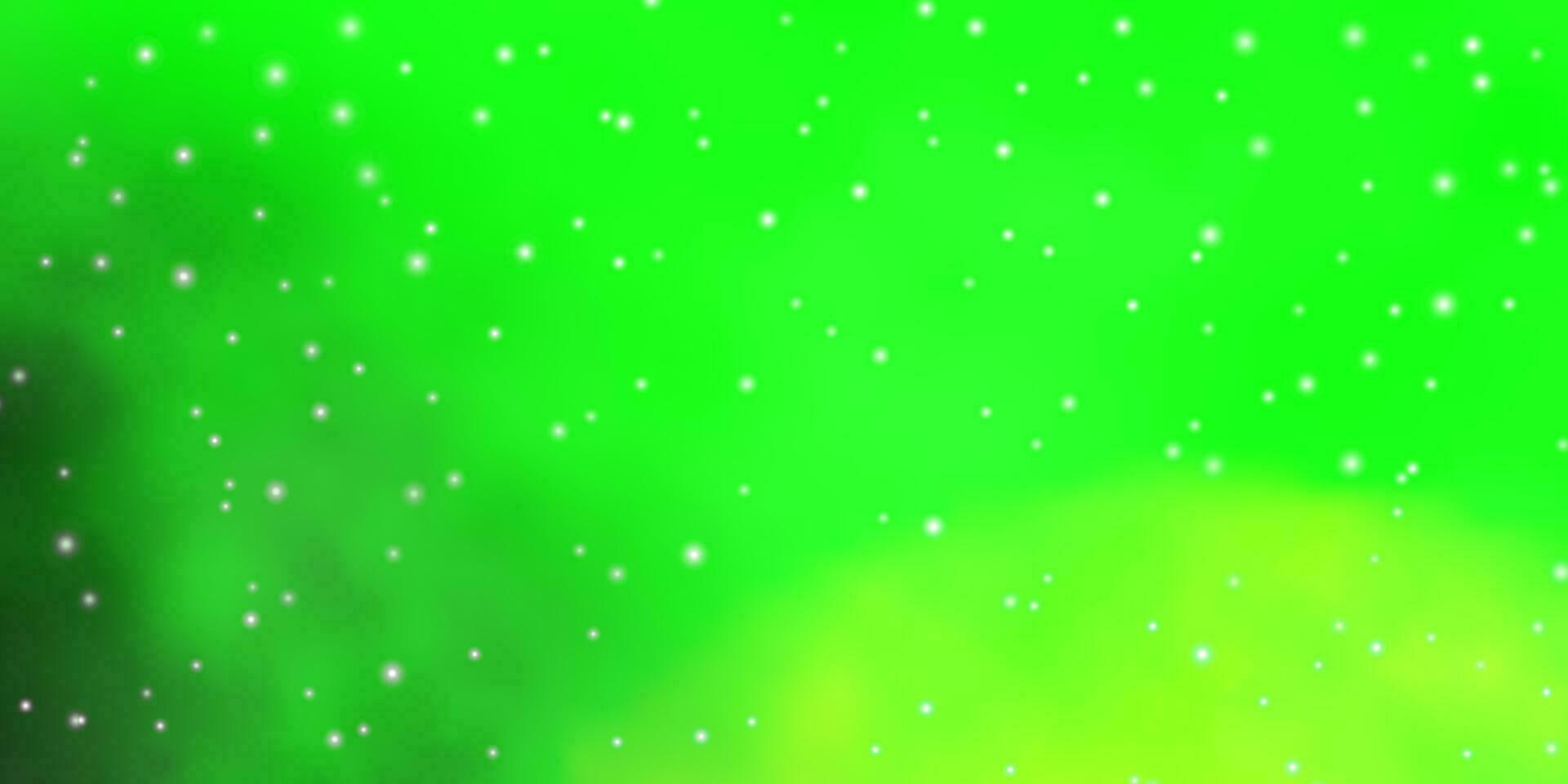 Light Green vector background with colorful stars.