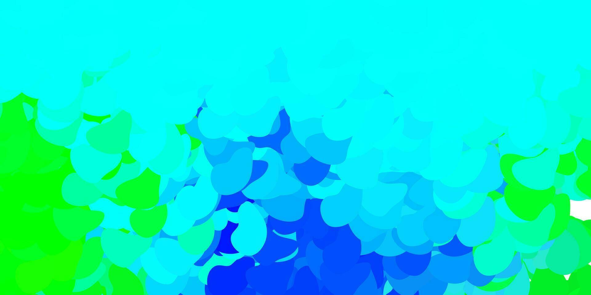Light blue, green vector background with random forms.