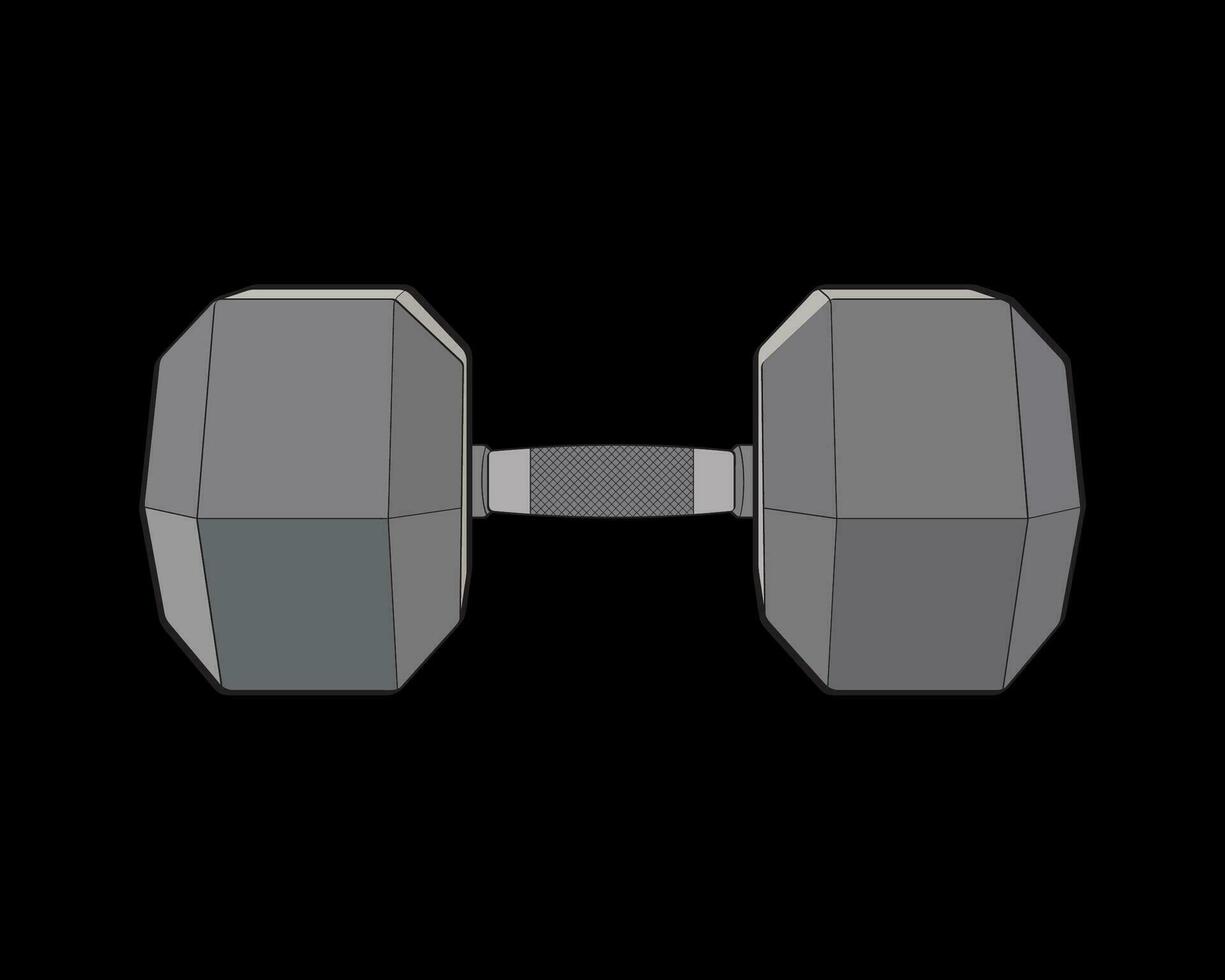 Heavy sport dumbbell for gymnastics, vector Heavy sport dumbbell isolated with black background.