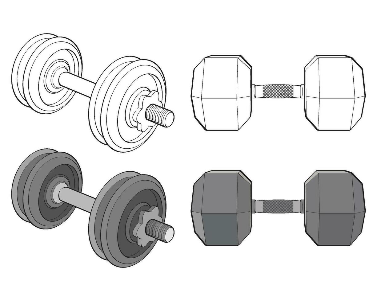 conjunto de pesado deporte pesa para gimnasia, vector pesado deporte pesa aislado con blanco antecedentes.