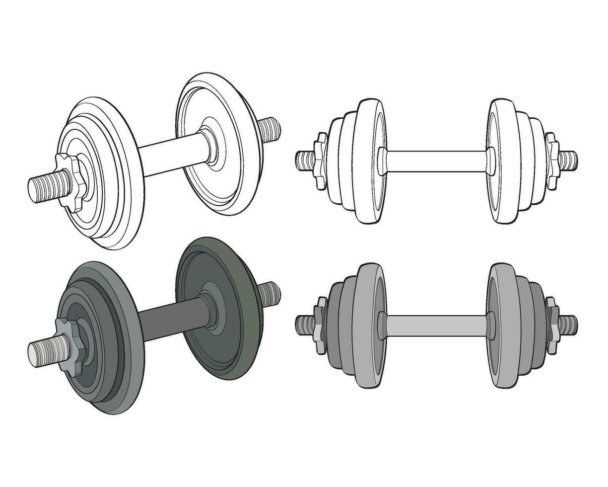 conjunto de pesado deporte pesa para gimnasia, vector pesado deporte pesa aislado con blanco antecedentes.