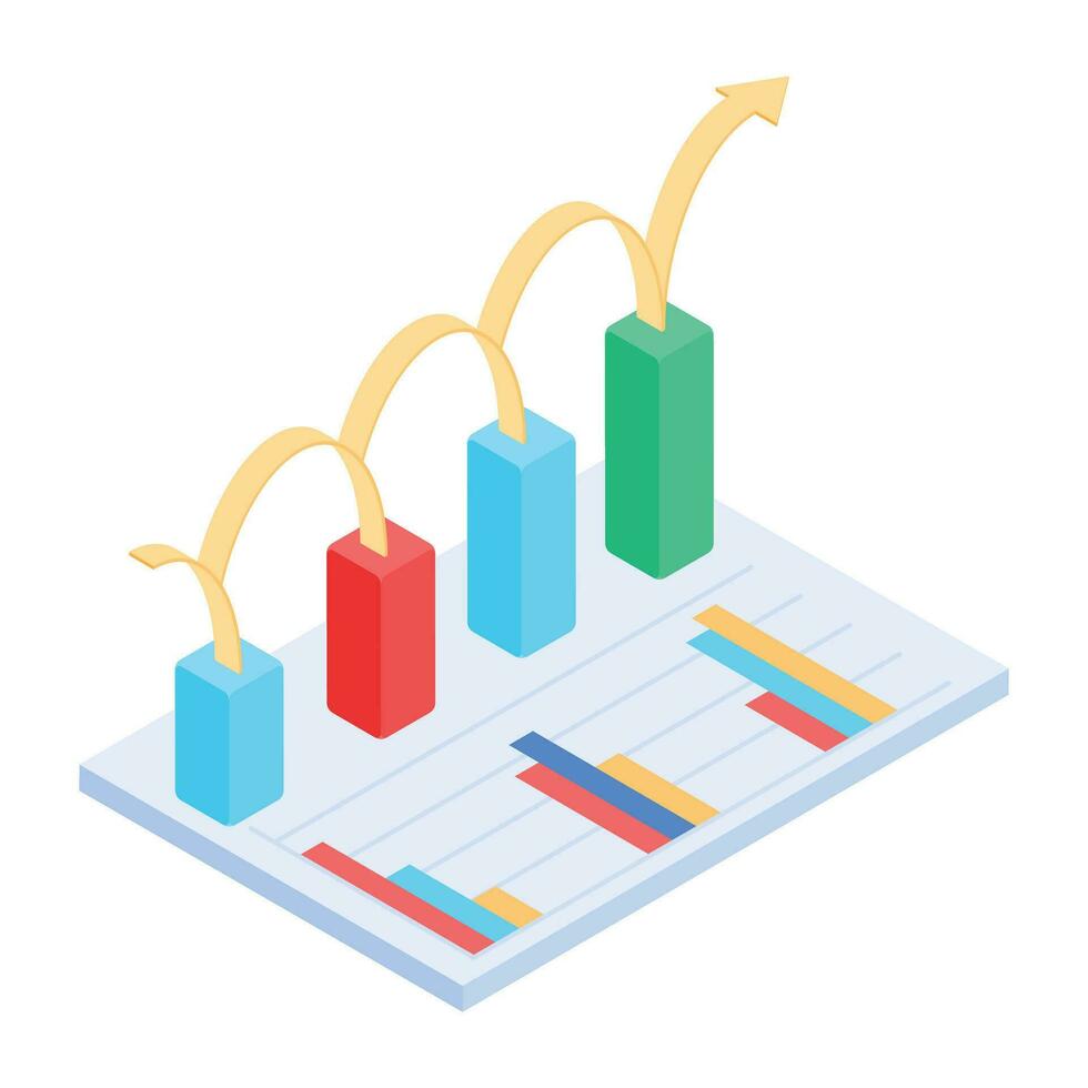 Get an isometric icon of bitcoin trading vector