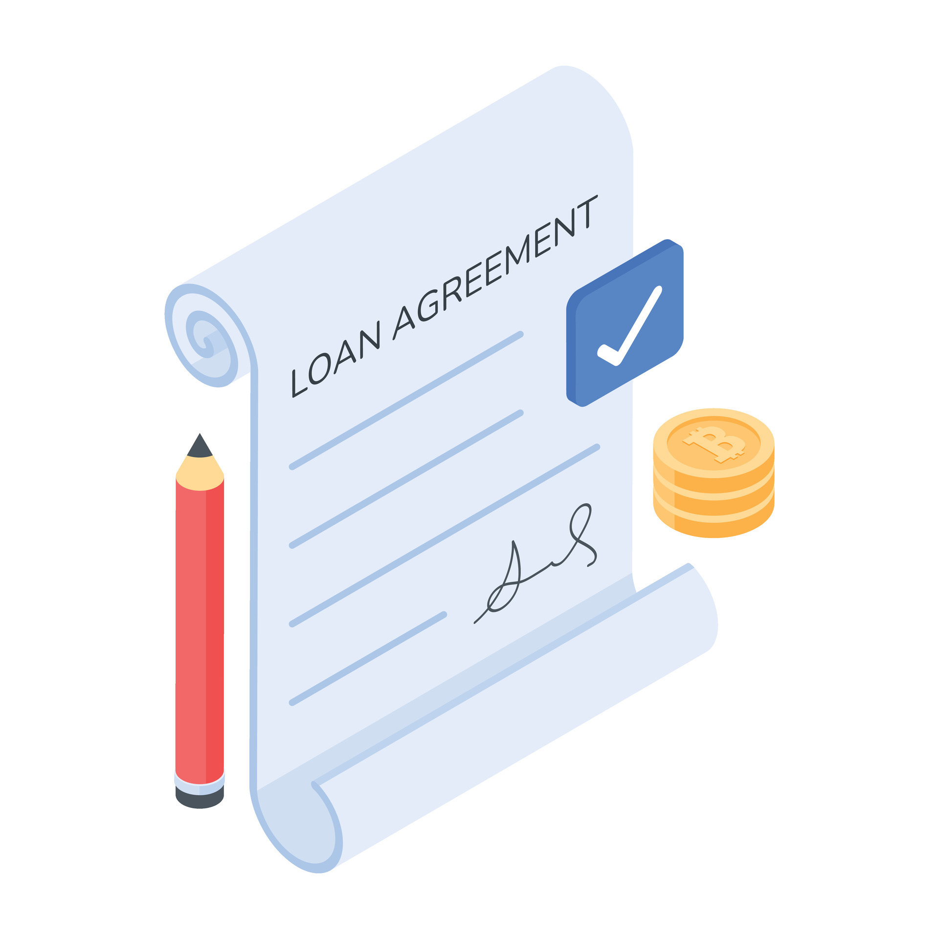 Isometric icon of loan agreement 25675805 Vector Art at Vecteezy