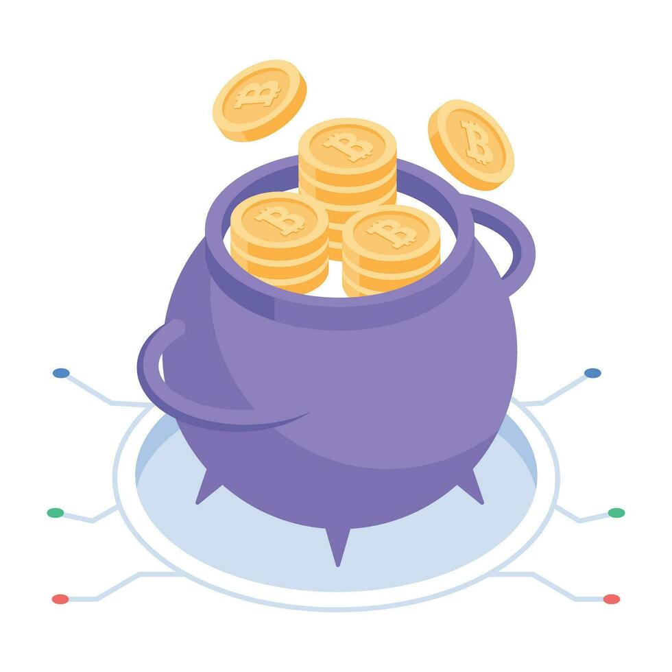 Modern isometric icon of crypto bowl vector