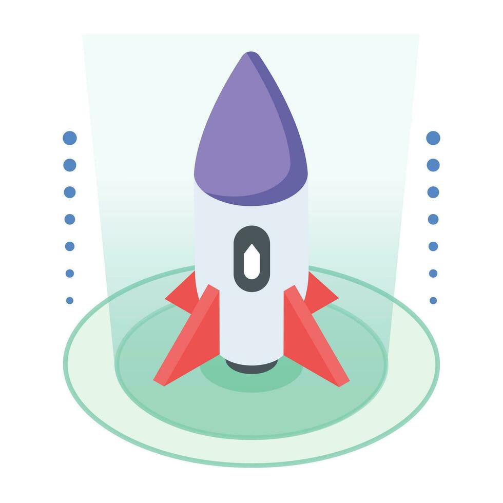 An isometric icon of startup technology vector