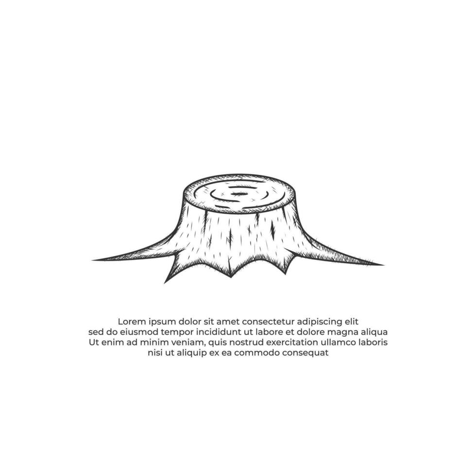 A Cutted Tree in Vintage Style vector