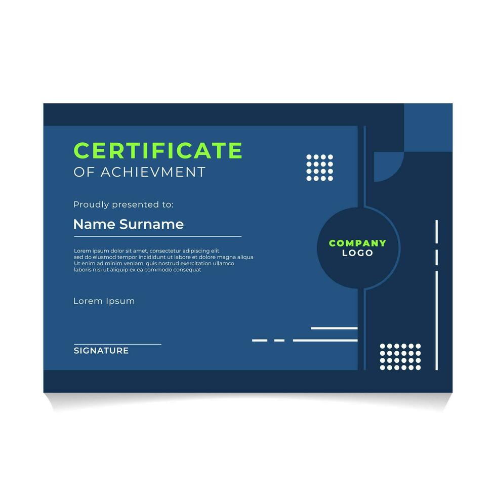 Abstract Geometric Certificate Template Design vector