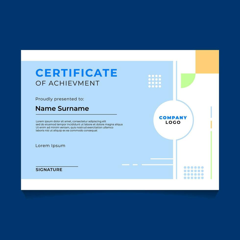 Abstract Geometric Certificate Template Design vector