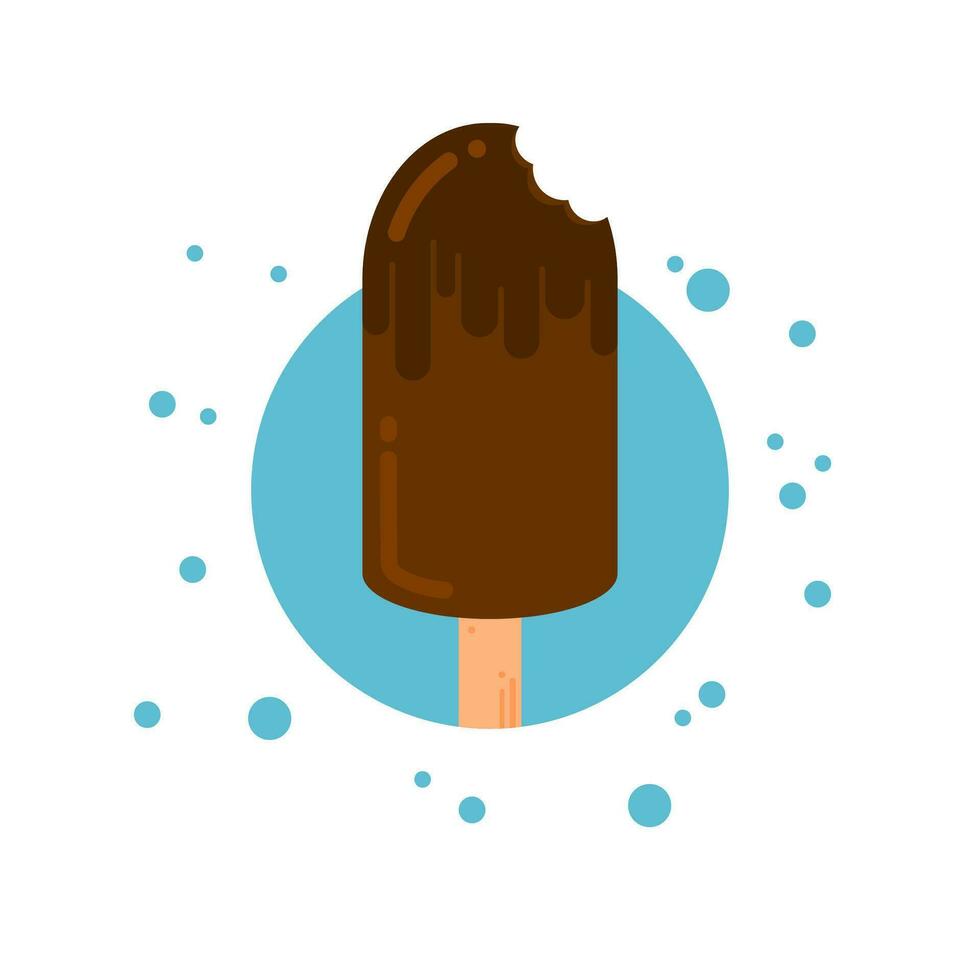 A Chocolate Ice Cream Stick Flat Design vector
