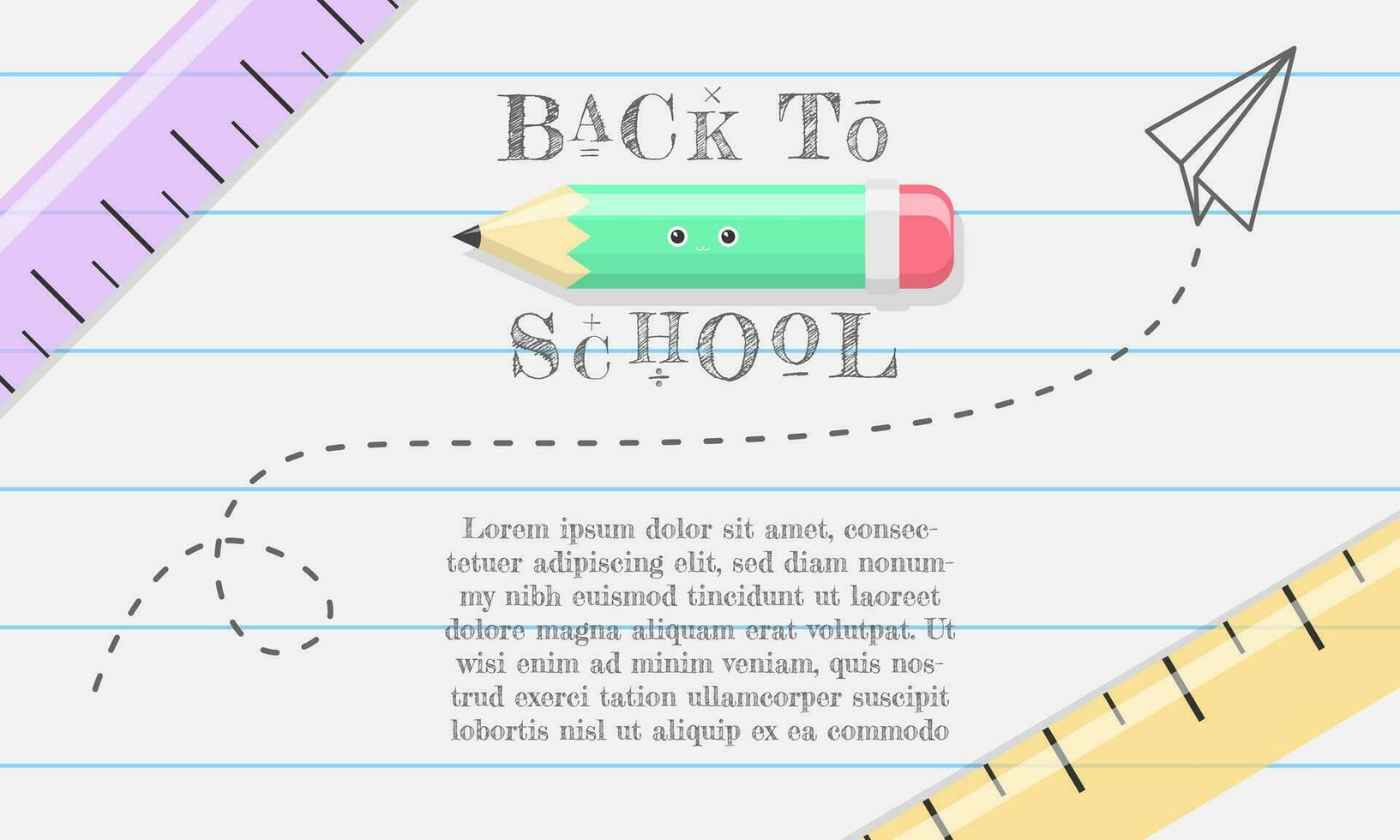 Back To School template with copy space area vector