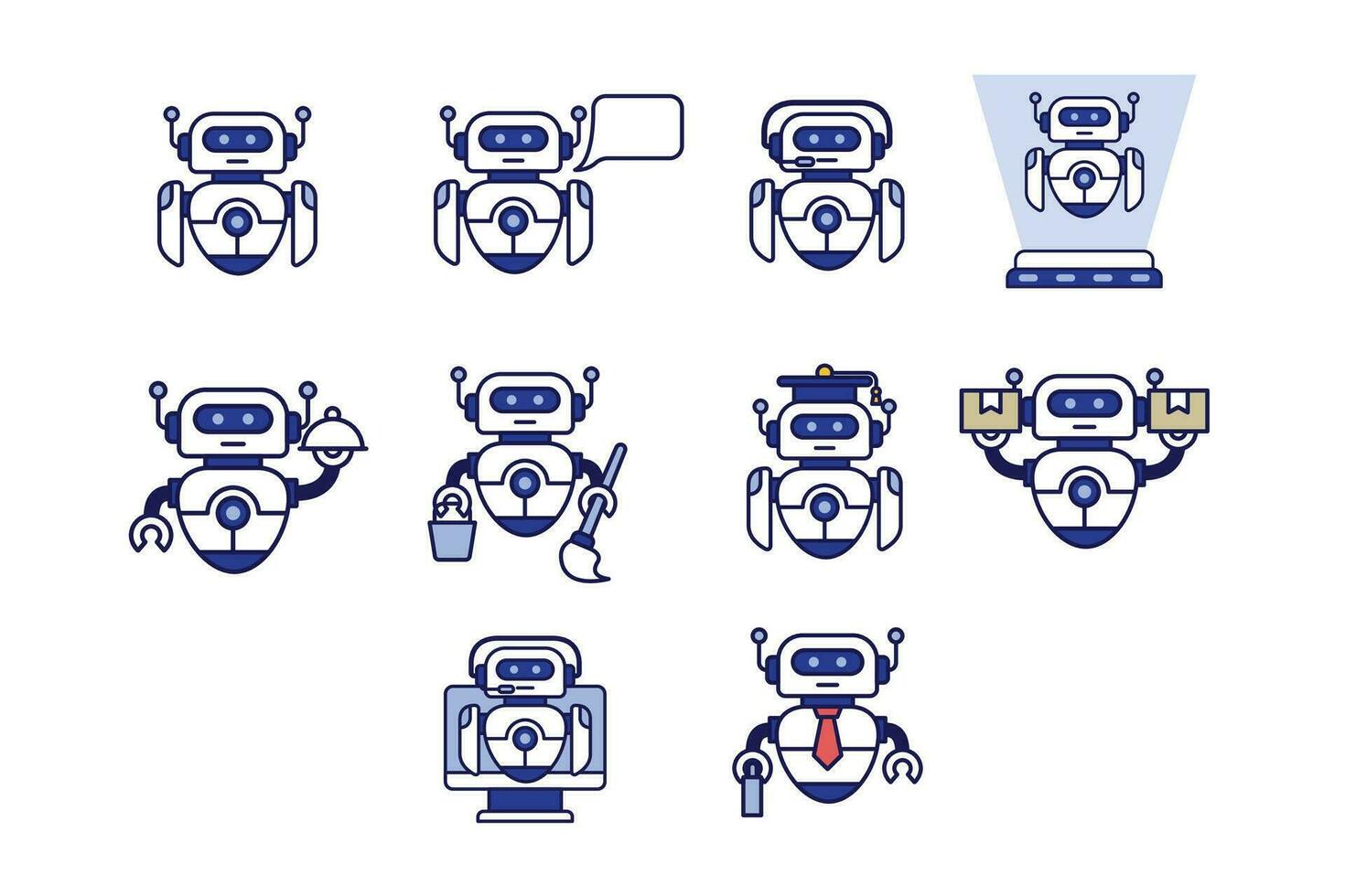 Futuristic Artificial Intelligence Robot Illustration vector