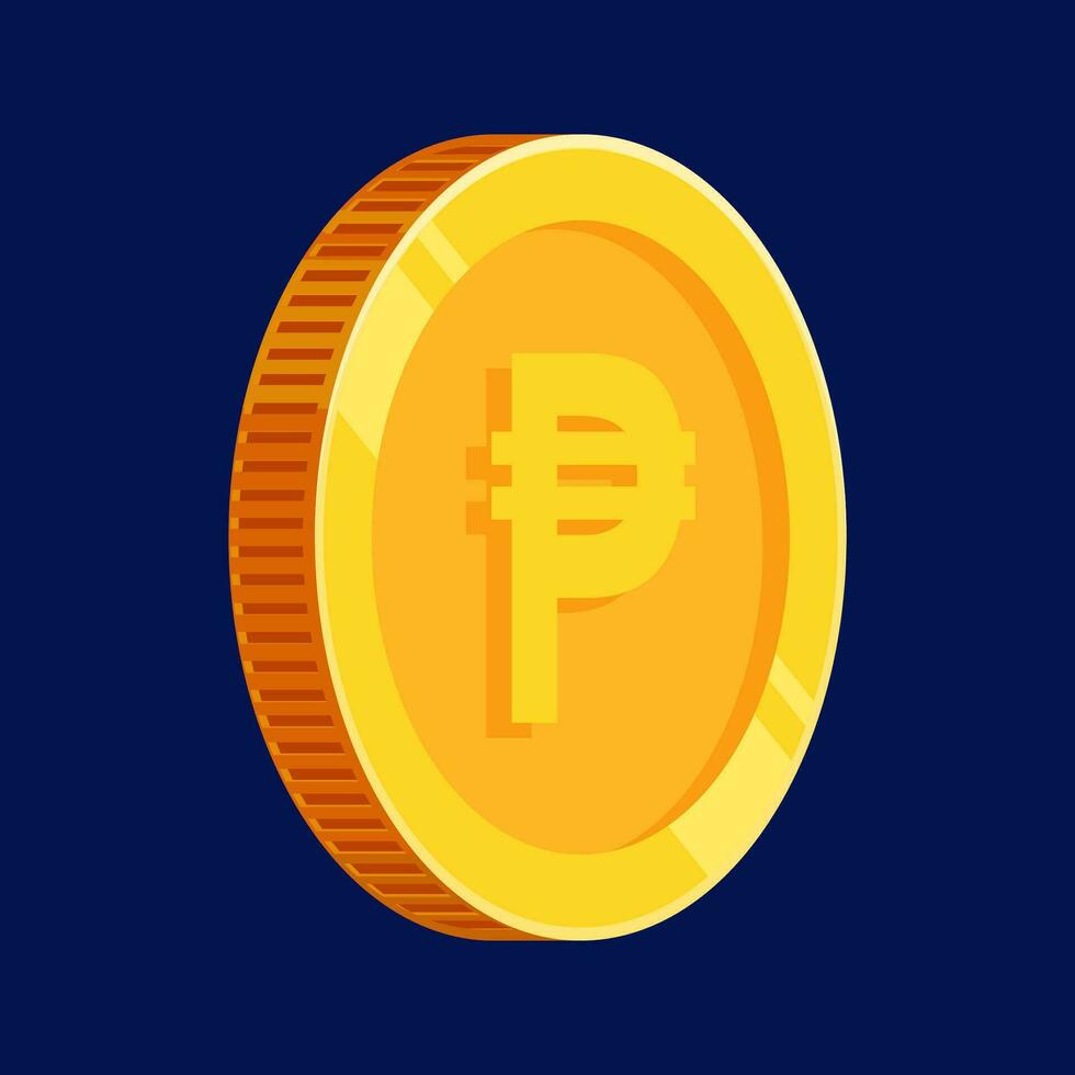 Gold Coin Peso Philippine Money Vector