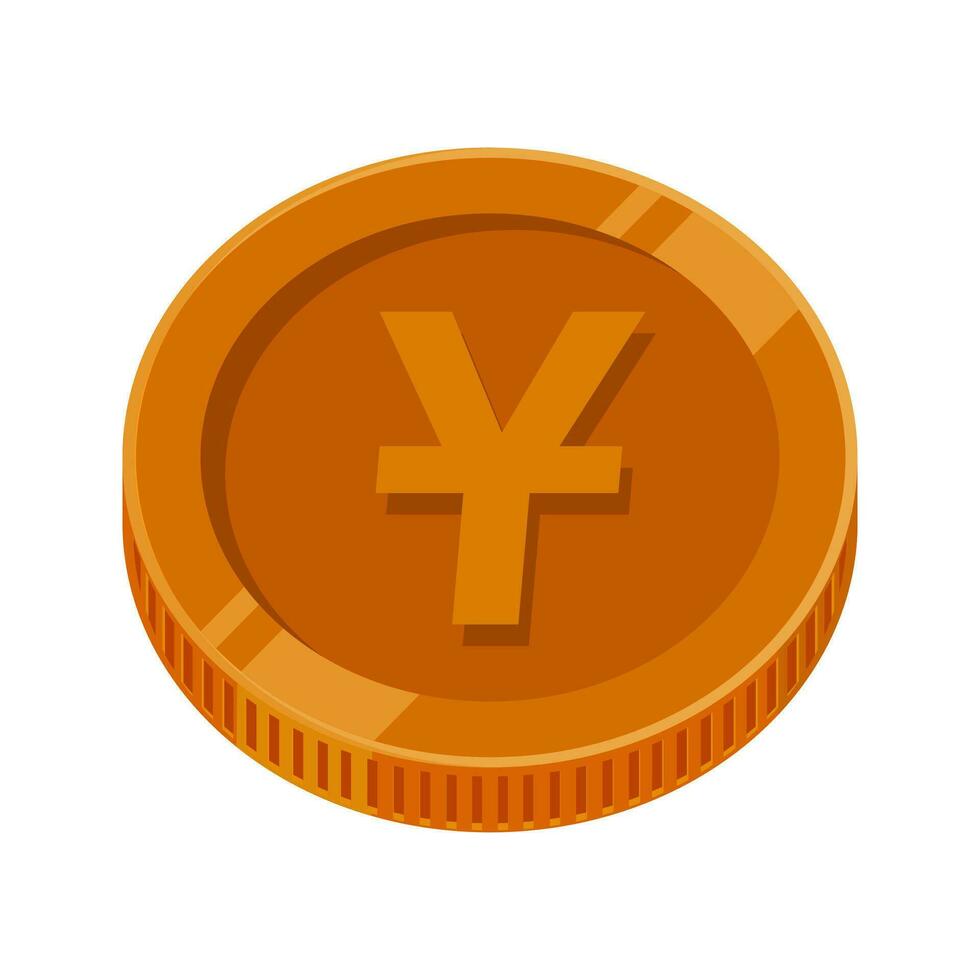 Yuan China Bronze Copper Coin Vector Illustration