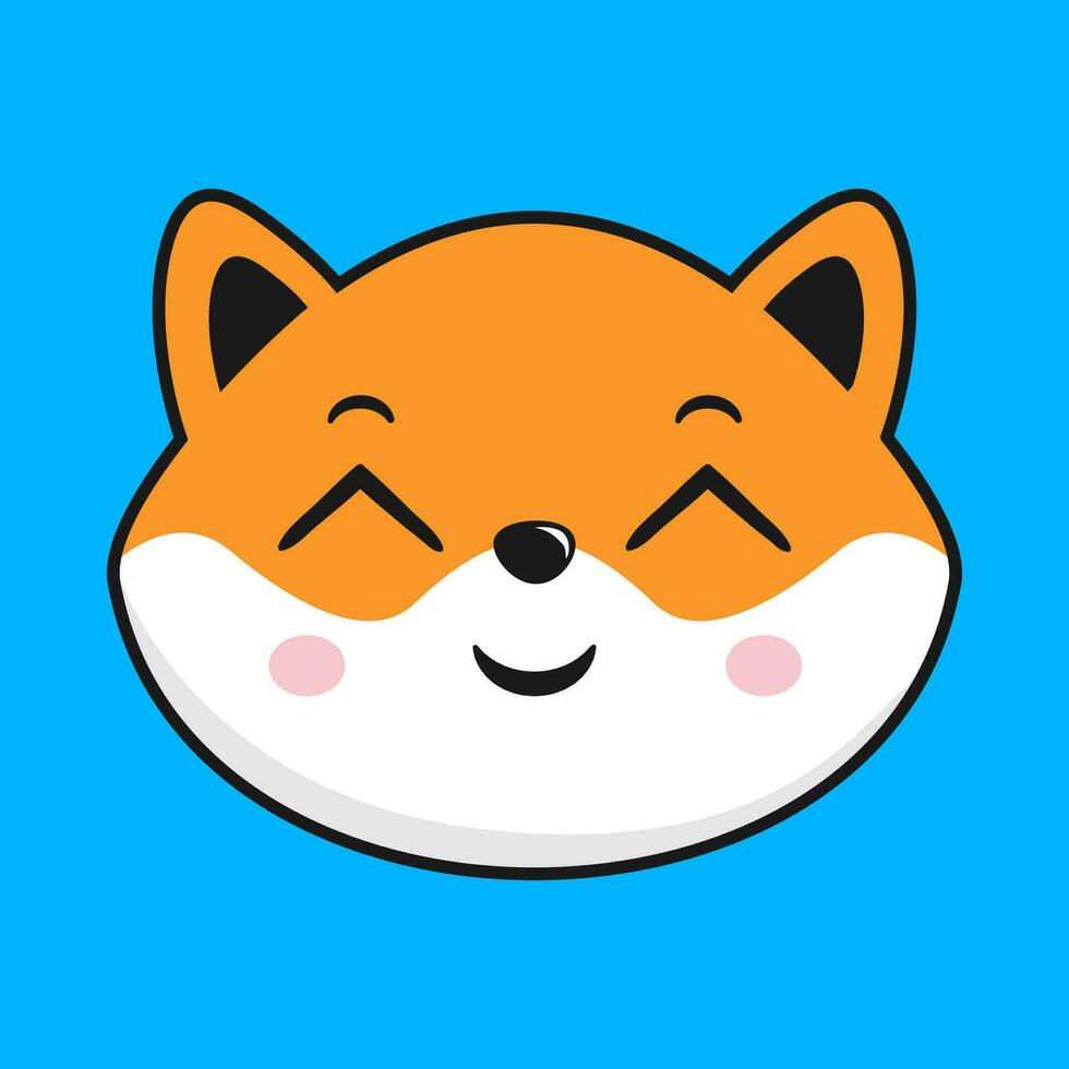 Shiba Inu Dog Happy Smiling Face Head Kawaii Sticker vector