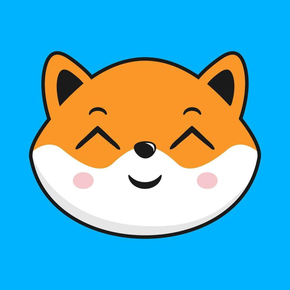 Shiba Inu Dog Happy Smiling Face Head Kawaii Sticker vector